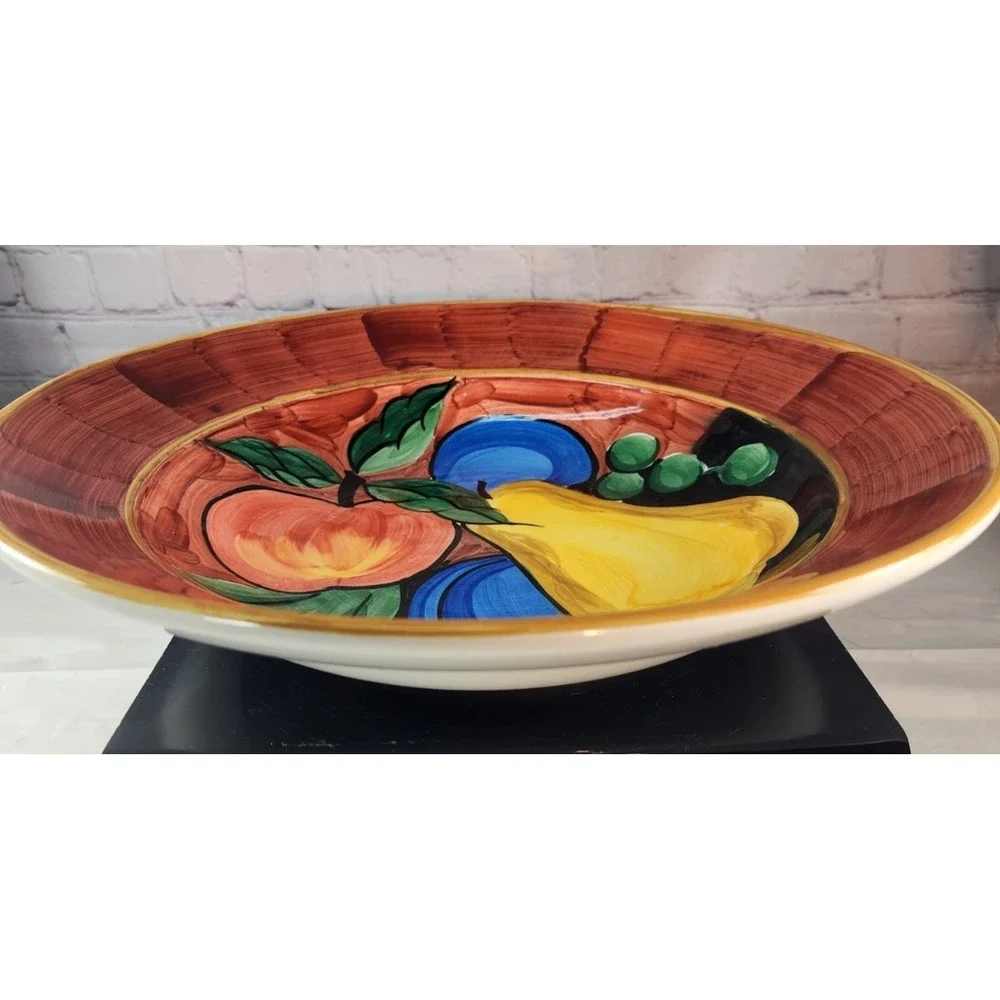 Bella Ceramic Decorative Serving / Pasta Bowl ~ Fruit ~ LARGE 14